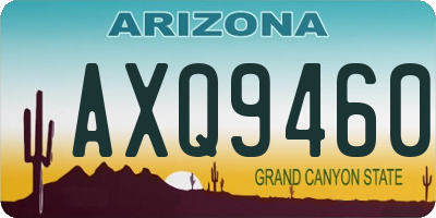 AZ license plate AXQ9460