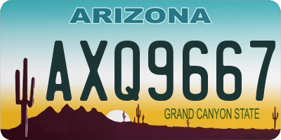 AZ license plate AXQ9667