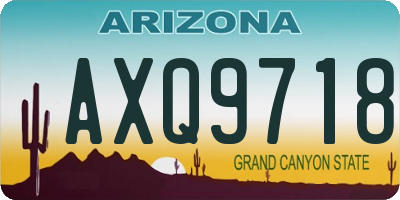 AZ license plate AXQ9718