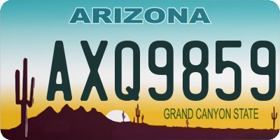 AZ license plate AXQ9859