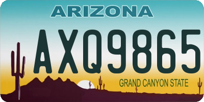 AZ license plate AXQ9865