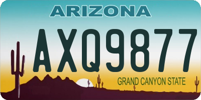 AZ license plate AXQ9877