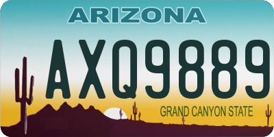 AZ license plate AXQ9889