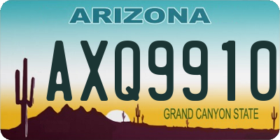 AZ license plate AXQ9910