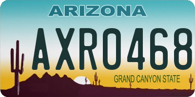 AZ license plate AXR0468
