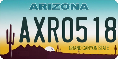 AZ license plate AXR0518