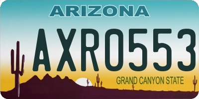 AZ license plate AXR0553
