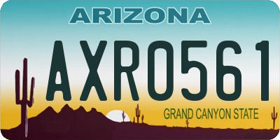 AZ license plate AXR0561