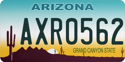 AZ license plate AXR0562