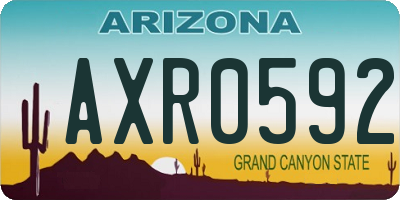 AZ license plate AXR0592