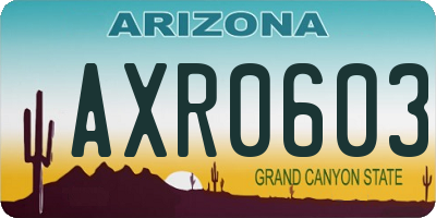 AZ license plate AXR0603