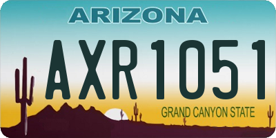 AZ license plate AXR1051