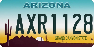 AZ license plate AXR1128