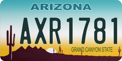 AZ license plate AXR1781