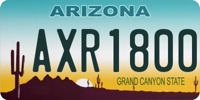 AZ license plate AXR1800