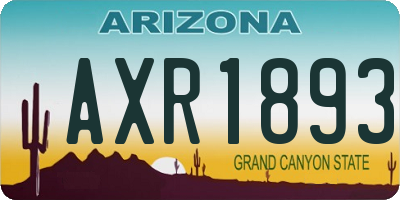 AZ license plate AXR1893