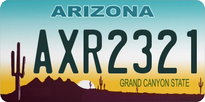 AZ license plate AXR2321
