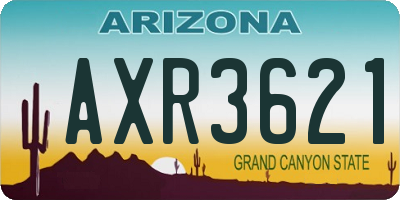 AZ license plate AXR3621
