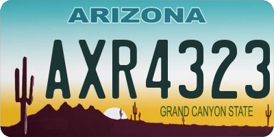 AZ license plate AXR4323