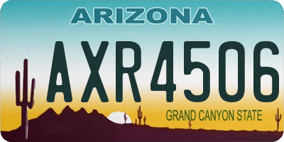 AZ license plate AXR4506