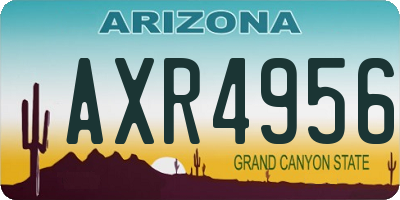 AZ license plate AXR4956