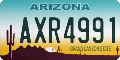 AZ license plate AXR4991