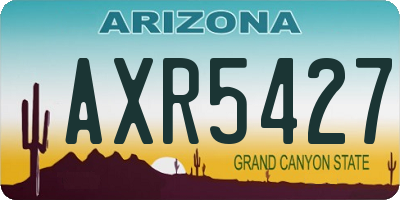AZ license plate AXR5427