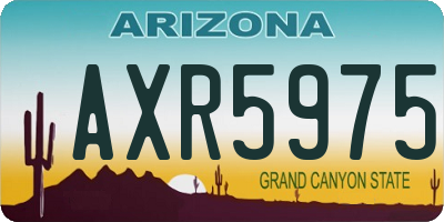 AZ license plate AXR5975