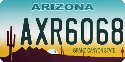 AZ license plate AXR6068