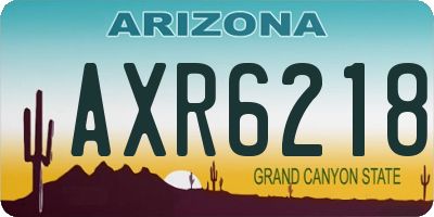 AZ license plate AXR6218