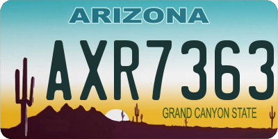 AZ license plate AXR7363