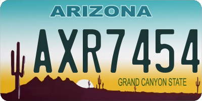 AZ license plate AXR7454