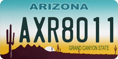 AZ license plate AXR8011