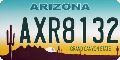 AZ license plate AXR8132