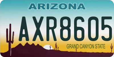 AZ license plate AXR8605