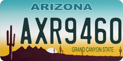 AZ license plate AXR9460