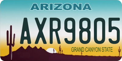 AZ license plate AXR9805