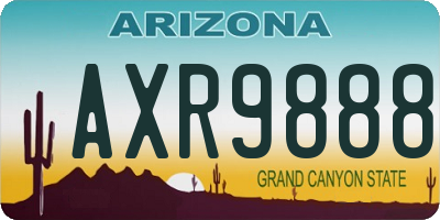 AZ license plate AXR9888