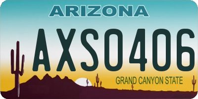 AZ license plate AXS0406