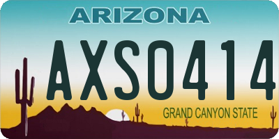AZ license plate AXS0414