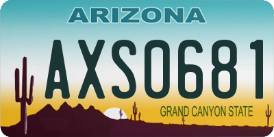 AZ license plate AXS0681