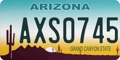 AZ license plate AXS0745