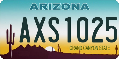 AZ license plate AXS1025