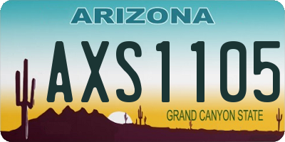 AZ license plate AXS1105