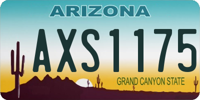 AZ license plate AXS1175