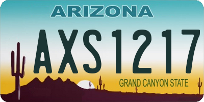 AZ license plate AXS1217