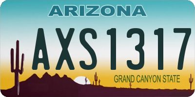 AZ license plate AXS1317