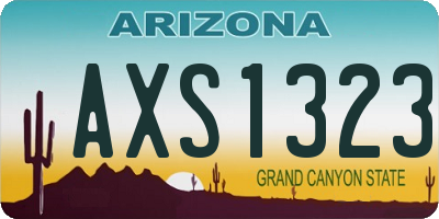 AZ license plate AXS1323