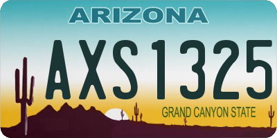AZ license plate AXS1325