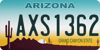 AZ license plate AXS1362